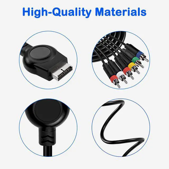 Alt view image 2 of 6 - PS3 PS2 Component AV Cable,HD Audio Video Cable 5RCA YPbPr Component + RCA Video Audio Cable for PS2/PS3 Console - 1.8M, Black