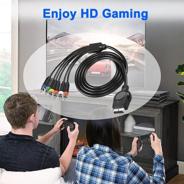 Alt view image 5 of 6 - PS3 PS2 Component AV Cable,HD Audio Video Cable 5RCA YPbPr Component + RCA Video Audio Cable for PS2/PS3 Console - 1.8M, Black