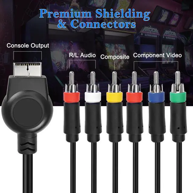 Alt view image 6 of 6 - PS3 PS2 Component AV Cable,HD Audio Video Cable 5RCA YPbPr Component + RCA Video Audio Cable for PS2/PS3 Console - 1.8M, Black