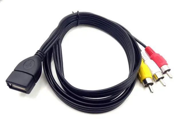 Alt view image 2 of 5 - USB to 3RCA Cable, 5 Feet/1.5m USB 2.0 Female to 3 RCA Male Jack Splitter Audio Video AV Composite Adapter Cord (USB F/3RCA M)