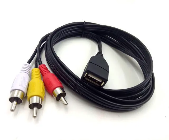 Alt view image 4 of 5 - USB to 3RCA Cable, 5 Feet/1.5m USB 2.0 Female to 3 RCA Male Jack Splitter Audio Video AV Composite Adapter Cord (USB F/3RCA M)