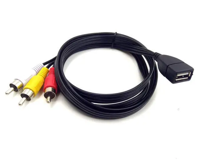 Alt view image 3 of 5 - USB to 3RCA Cable, 5 Feet/1.5m USB 2.0 Female to 3 RCA Male Jack Splitter Audio Video AV Composite Adapter Cord (USB F/3RCA M)