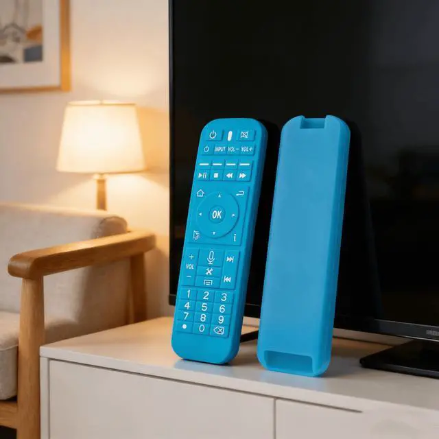 Alt view image 2 of 4 - RC-200 Remote Control for S5 S6 S7 PRO MAX Ultra, Black with Blue Silicone Protective Cover, Voice Control, Numeric Keypad (Remote case)