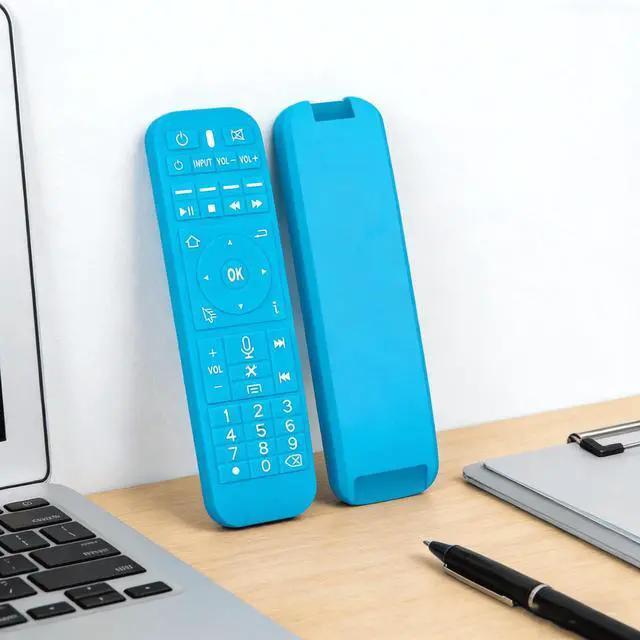 Alt view image 4 of 4 - RC-200 Remote Control for S5 S6 S7 PRO MAX Ultra, Black with Blue Silicone Protective Cover, Voice Control, Numeric Keypad (Remote case)