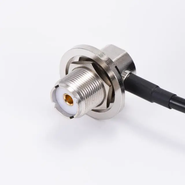 Alt view image 3 of 5 - UHF Male to UHF Female S0239 Right Angle Cable RG58 16 feet with NMO Conversion Adapter for Two-Way CB Mobile Radio, Radio Antenna