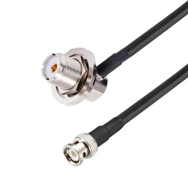 Alt view image 2 of 3 - BNC Male to UHF Female S0239 Right Angle Cable RG58 16 feet with NMO Conversion Adapter for Two-Way CB Mobile Radio, Radio Antenna
