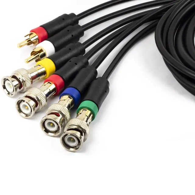 Alt view image 4 of 6 - 4 in 1 RGB Sync Video Audio RCA Cable for Sega Mega Drive MD1 MD2 Genesis Saturn DC Dreamcast SS RGBS Cord 6FT