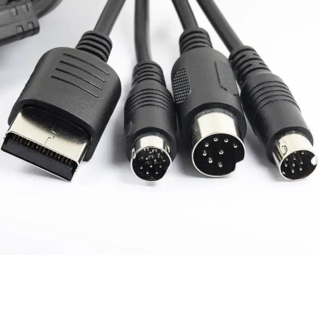 Alt view image 2 of 6 - 4 in 1 RGB Sync Video Audio RCA Cable for Sega Mega Drive MD1 MD2 Genesis Saturn DC Dreamcast SS RGBS Cord 6FT