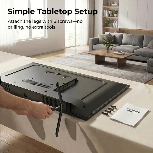 Alt view image 5 of 7 - Metal TV Legs Only for 65R4A5R 65R6A5R Roku TV Stand Legs, for Roku Select/Plus Series Models Listed with Screws, Anti Slip Pads and Instruction, Easy Installation