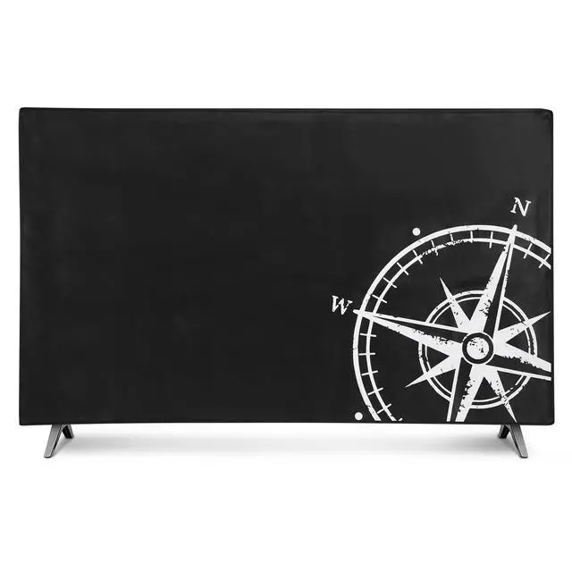 Alt view image 5 of 6 - Indoor 65" TV Cover Television Dust Cover Screen Protector TV Screen Dust Protection Synthetic Fabric White/Black