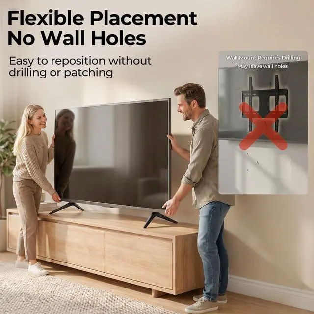 Alt view image 6 of 7 - Metal TV Legs Only for 65R4A5R 65R6A5R Roku TV Stand Legs, for Roku Select/Plus Series Models Listed with Screws, Anti Slip Pads and Instruction, Easy Installation