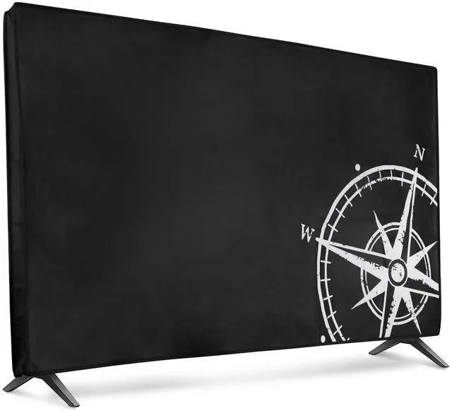 Main image of Indoor 43" TV Cover Television Dust Cover Screen Protector TV Screen Dust Protection Synthetic Fabric White/Black