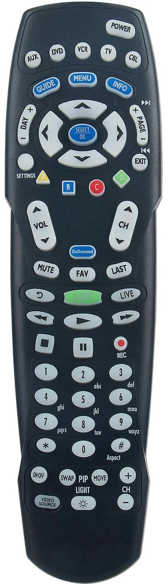Main image of RC122 RC1226001/04B Replacement Remote Control Applicable for Spectrum Time | Warner Charter