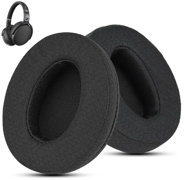 Main image of Fabric Earpads for Sennheiser HD450BT/HD4.50/HD4.40BT - Black | for HD4.50BT/HD 4.50BTNC/HD4.50SE/HD4.40BT/HD4.30G/HD4.20S/HD458BT/HD450/HD450BT/HD400S/HD350BT-Made of breathable fabric