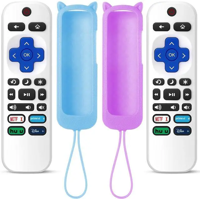 Main image of (Packs of 2) Replacement Remote Only for Roku TV with Silicone Remote Cover | Compatible with All TCL Roku/Hisense Roku/Onn Roku/Sharp/Philips Roku (Not for Roku Stick, Box,Speaker)