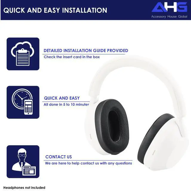 Alt view image 5 of 6 - Premium Replacement XM5 Ear Pads Cushions Compatible with Sony WH-1000XM5 Premium Noise Canceling Wireless Headphones. Easy DIY Fit | Cooling Gel | Extra Thick Comfort