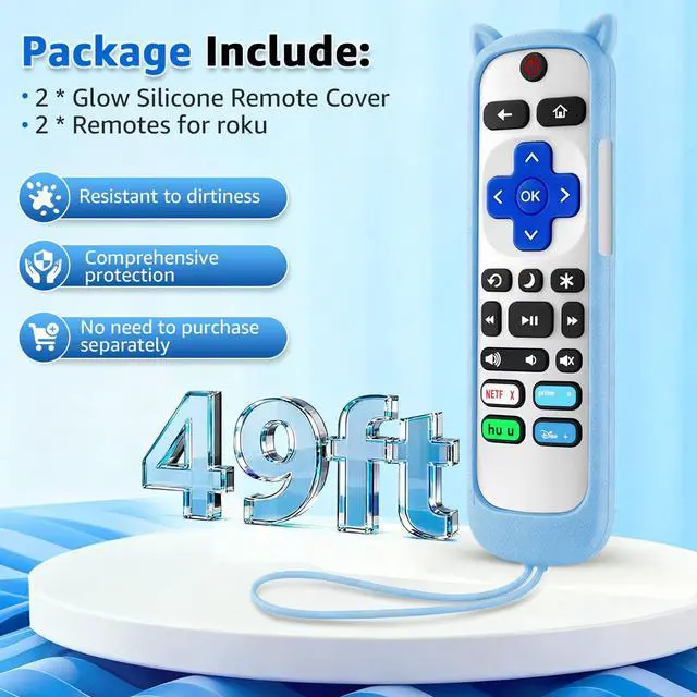 Alt view image 3 of 7 - (Packs of 2) Replacement Remote Only for Roku TV with Silicone Remote Cover | Compatible with All TCL Roku/Hisense Roku/Onn Roku/Sharp/Philips Roku (Not for Roku Stick, Box,Speaker)