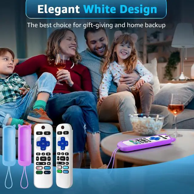 Alt view image 6 of 7 - (Packs of 2) Replacement Remote Only for Roku TV with Silicone Remote Cover | Compatible with All TCL Roku/Hisense Roku/Onn Roku/Sharp/Philips Roku (Not for Roku Stick, Box,Speaker)