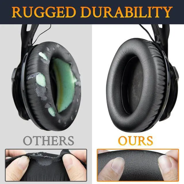 Alt view image 5 of 6 - Earpads Replacement for Kingston Headphones HyperX Cloud Revolver, Revolver S Gaming Headset, Ear Pads Cushions with Soft Protein Leather, High Density Foam - Black