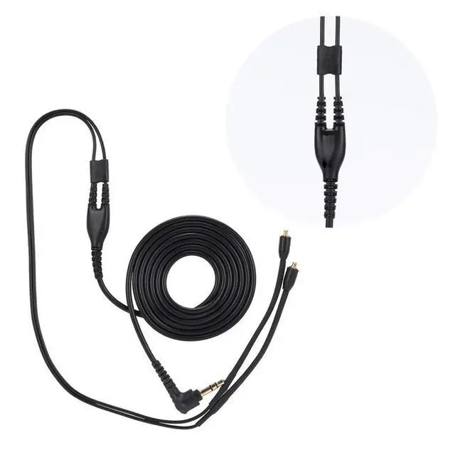 Alt view image 2 of 4 - MMCX Replacement Headphone Cable, TPE Headphone Extension Cable with 3.5mm Plug for se215 se425 se535 se846 ue900(Black Without mic)