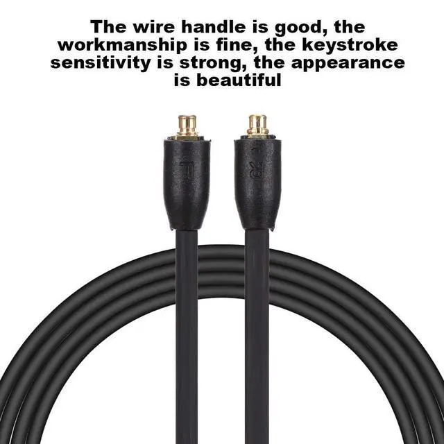 Alt view image 3 of 4 - MMCX Replacement Headphone Cable, TPE Headphone Extension Cable with 3.5mm Plug for se215 se425 se535 se846 ue900(Black Without mic)