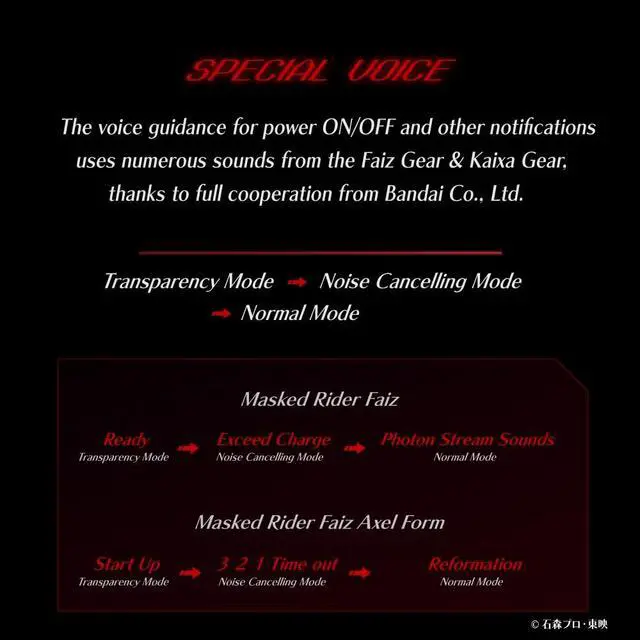 Alt view image 4 of 6 - Masked Rider Faiz Wireless Earbuds TE-D01v-555,Officially Licensed(Exclusive Edition) Sepcial Package,Design,Japanese Sepcial Voice,Noise Canceling Earbuds