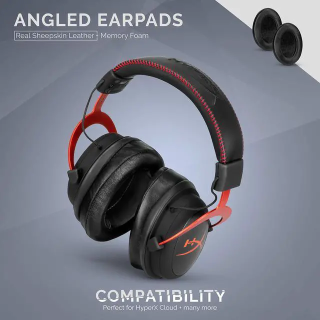 Alt view image 5 of 7 - Sheepskin Leather Angled Memory Foam Earpad - Suitable for Large Over The Ear Headphones - AKG, HifiMan, ATH, Philips, Fostex