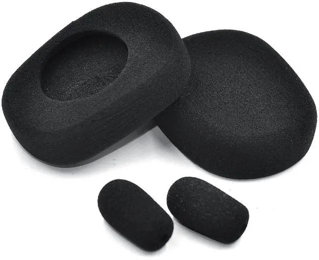 Main image of Replacement Cushion Ear Pads Kit for BlueParrott B450-XT Bluetooth Headset (Black, Foam Ear Cushions + Microphone Foam)