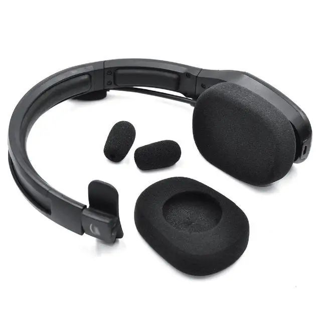 Alt view image 3 of 5 - Replacement Cushion Ear Pads Kit for BlueParrott B450-XT Bluetooth Headset (Black, Foam Ear Cushions + Microphone Foam)
