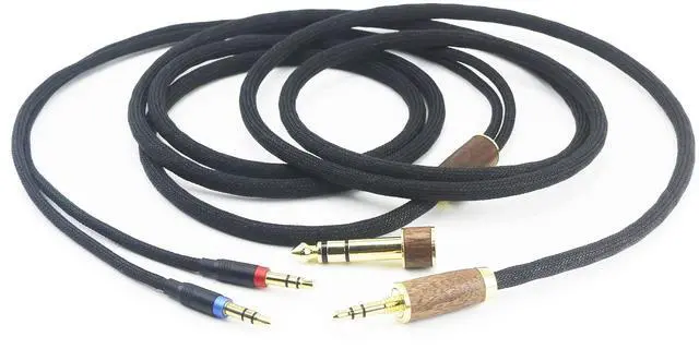 Main image of 6N OCC Copper Silver Plated Upgrade Audio Cable 3.5mm Male and 6.35mm Adapter Compatible with Hifiman Sundara, Ananda, Arya, HE400SE, HE4XX, HE-400i Headphone (2 x 3.5mm Version)