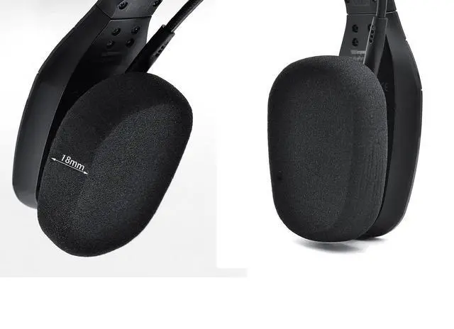 Alt view image 4 of 5 - Replacement Cushion Ear Pads Kit for BlueParrott B450-XT Bluetooth Headset (Black, Foam Ear Cushions + Microphone Foam)