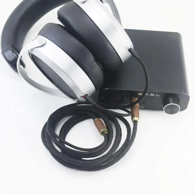 Alt view image 5 of 6 - 6N OCC Copper Silver Plated Upgrade Audio Cable 3.5mm Male and 6.35mm Adapter Compatible with Hifiman Sundara, Ananda, Arya, HE400SE, HE4XX, HE-400i Headphone (2 x 3.5mm Version)