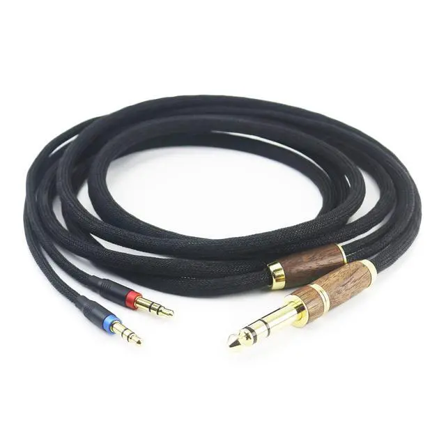 Alt view image 6 of 6 - 6N OCC Copper Silver Plated Upgrade Audio Cable 3.5mm Male and 6.35mm Adapter Compatible with Hifiman Sundara, Ananda, Arya, HE400SE, HE4XX, HE-400i Headphone (2 x 3.5mm Version)