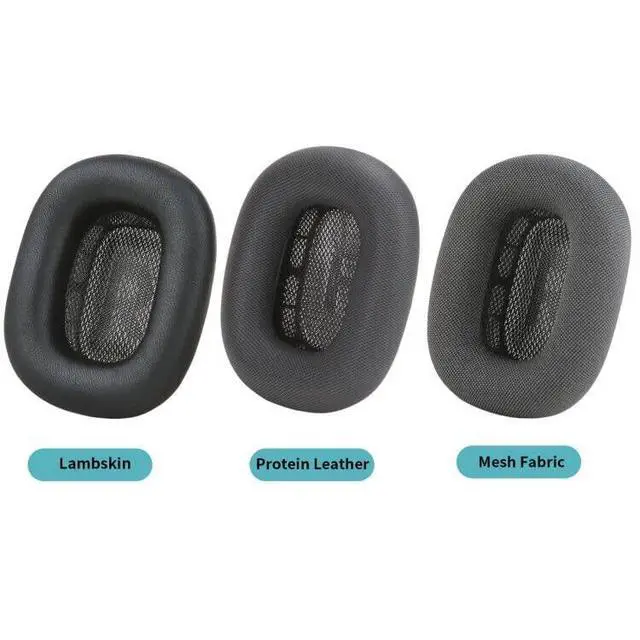 Alt view image 4 of 7 - Lambskin Ear Cushions for Apple AirPods Max Headphones, Black | Sheepskin Genuine Leather, Memory Foam, Magnet, Sweat-proof & Excellent Noise Isolation