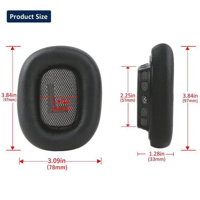 Alt view image 5 of 7 - Lambskin Ear Cushions for Apple AirPods Max Headphones, Black | Sheepskin Genuine Leather, Memory Foam, Magnet, Sweat-proof & Excellent Noise Isolation