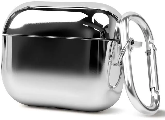 Main image of Electroplated TPU Material Design Protective Cover for AirPods Pro 3 Case, Shockproof Hard Shell for AirPod Pro 3 Case, Stylish and Durable Cover for Men/Wome USB-C Cable,Silver