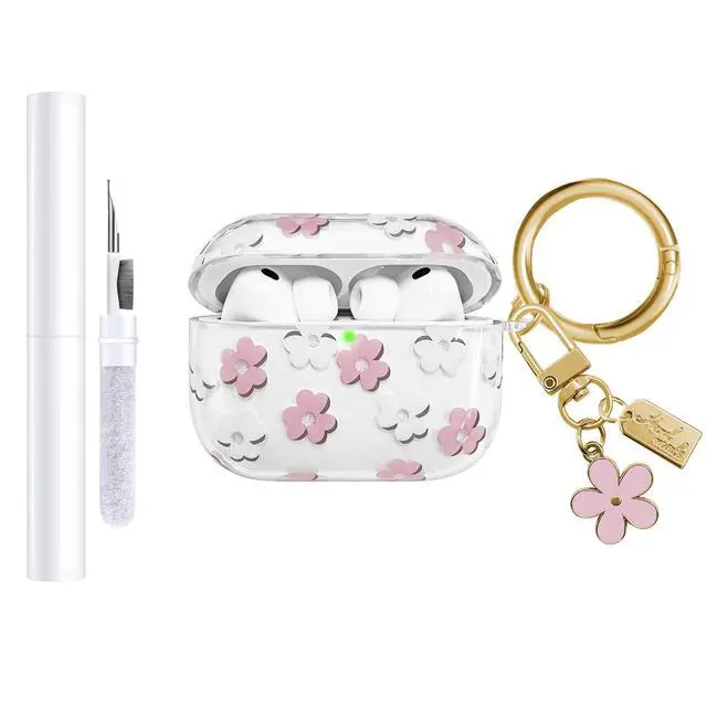 Main image of Compatible with AirPods Pro 3 Case Cover 2025, Soft TPU Case with Cute Flower Pattern for AirPods Pro 3rd Generation Case with Flower Keychain and Cleaner Kit for Girls Women (Pink)