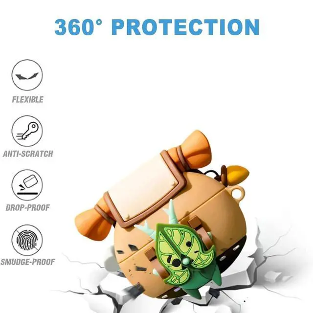 Alt view image 3 of 6 - Cute Case Compatible with Beats Studio Buds+/Studio Buds with Keychain | Soft Silicone Korok Cartoon Anime Yahaha Shockproof Protective Cover for Women Men