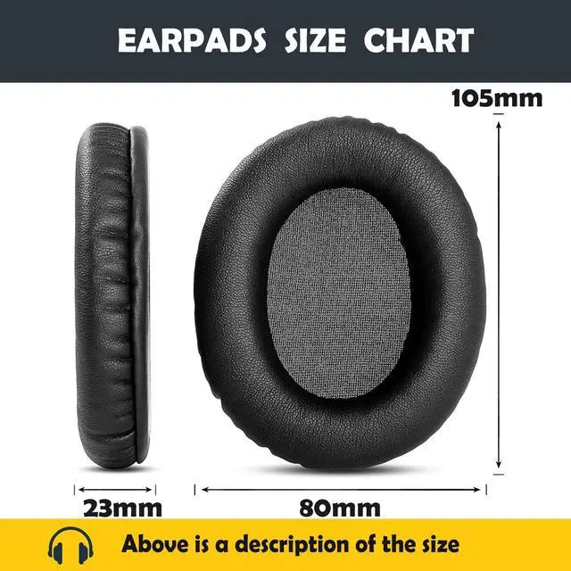 Alt view image 4 of 6 - Audition Pro Earpads Cushion for Avantree Audition Pro/HT4189/HT5009/HT5150/HT41899/HT3189/DG59M/C519M/BTHS-AS9 Wireless Bluetooth Over Ear Headphones Ear Cushions with Protein Leather