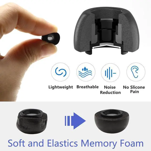 Alt view image 5 of 6 - Foam Ear Tips for Samsung Galaxy Buds3 Pro - Ultimate Comfort and Unshakeable Fit with Memory Foam Earbud Tips, Earbud Replacement Tips for Galaxy Buds 3 Pro - M