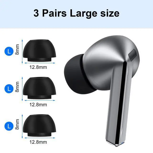 Alt view image 4 of 6 - Foam Ear Tips for Samsung Galaxy Buds3 Pro - Ultimate Comfort and Unshakeable Fit with Memory Foam Earbud Tips, Earbud Replacement Tips for Galaxy Buds 3 Pro - L