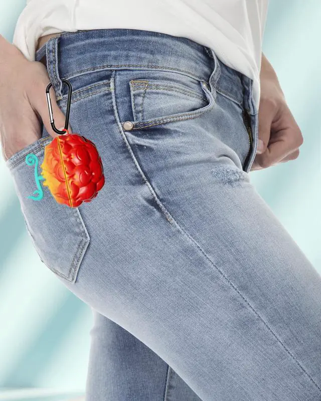 Alt view image 5 of 5 - 2Pack Devi Fruit for AirPods 3 Case Cute 2021 Released, Cute 3D Cartoon Silicone for Devil Fruit Cover Accessories for AirPods 3st Generation Case for Boy Girl with Cleaning Pen(Devil Fruit)