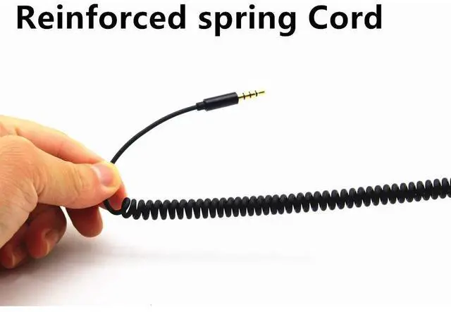 Alt view image 4 of 6 - k8 Single Side Earphone in-Ear Stereo to Mono Earbud Headphones,3.5mm Plug Metal Noise Isolating Earplugs with mic,Spring Coil Reinforced Cord
