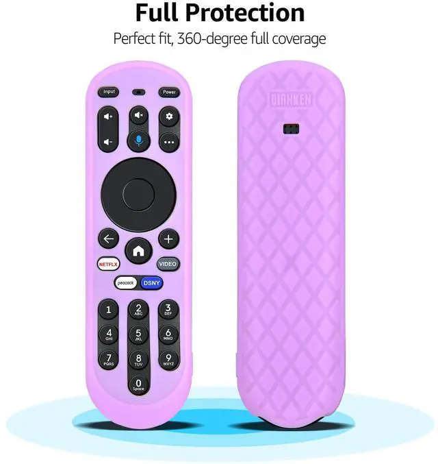 Alt view image 5 of 7 - Remote Cover for Xumo TV Remote, Silicone Case for Pioneer Element Hisense XUMO Remote Control Protector, Glow in The Dark (Pink)