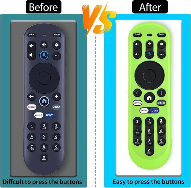 Alt view image 4 of 7 - Remote Cover for Xumo TV Remote, Silicone Case for Pioneer Element Hisense XUMO Remote Control Protector, Glow in The Dark (Green)