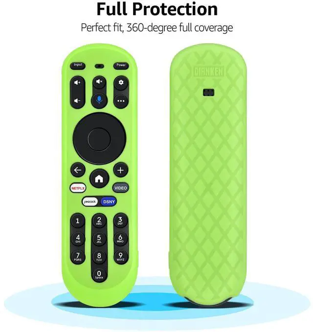 Alt view image 5 of 7 - Remote Cover for Xumo TV Remote, Silicone Case for Pioneer Element Hisense XUMO Remote Control Protector, Glow in The Dark (Green)
