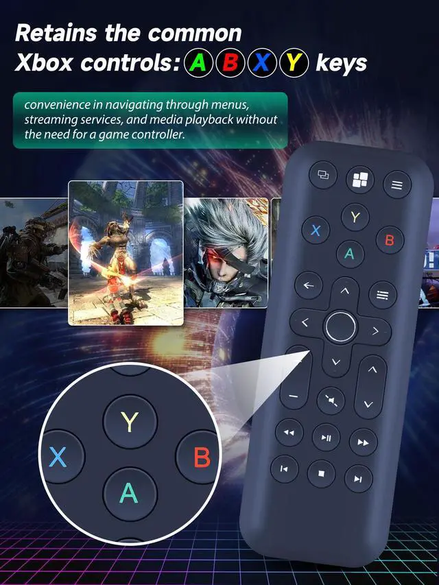 Alt view image 5 of 7 - New Gaming Remote Control Replacement for 8Bitdo Media Xbox One, Xbox Series X and Xbox Series S (Short Edition (Short Edition, Black Infrared Remote)