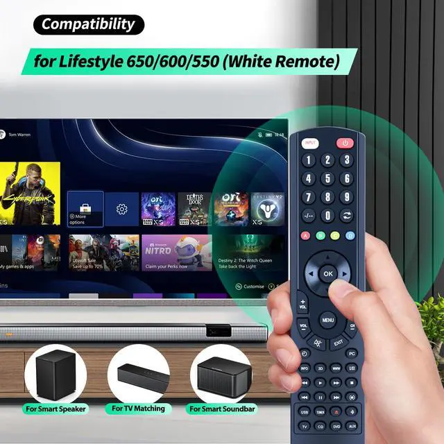 Alt view image 3 of 7 - RC-X35L Replacement Remote for Bose Lifestyle 650/600/550 Media Center | For Bose 743877-0010 Replacement Soundbar Remote Control