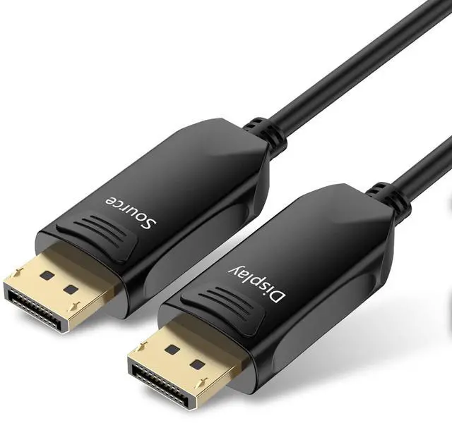 Main image of Fiber Cable 50ft Displayport Fiber Optic, 32.4Gbps DP1.4, Slim Flexible Gold Plated Connector