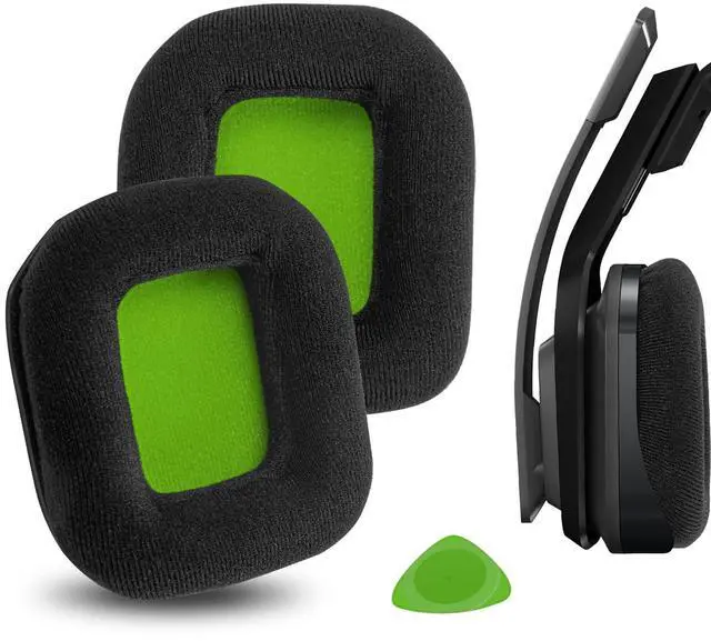 Main image of Comfort Velour Replacement Ear Pads Compatible with Astro Gaming A20 Headphones, Ear Cushions (Black Green)